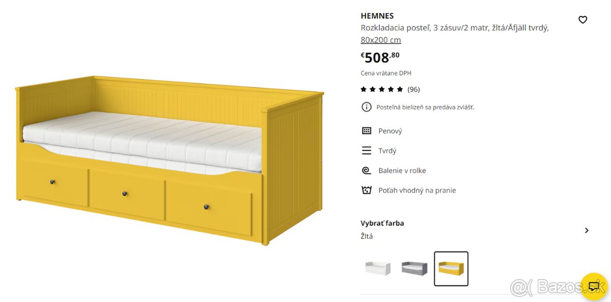 Hemnes rozťahovacia posteľ 80x200