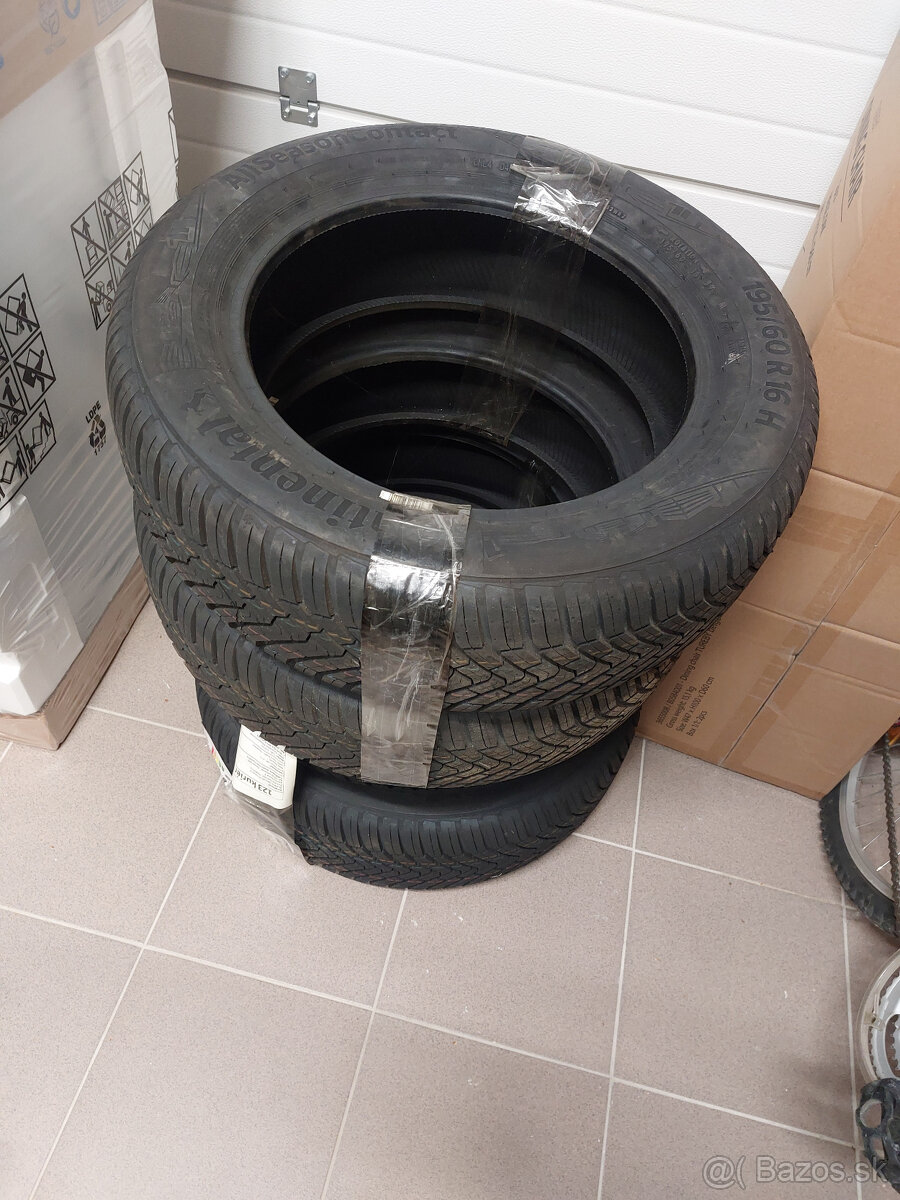 Predám 4x pneumatiky Continental AllSeasonContact 195/60 R16