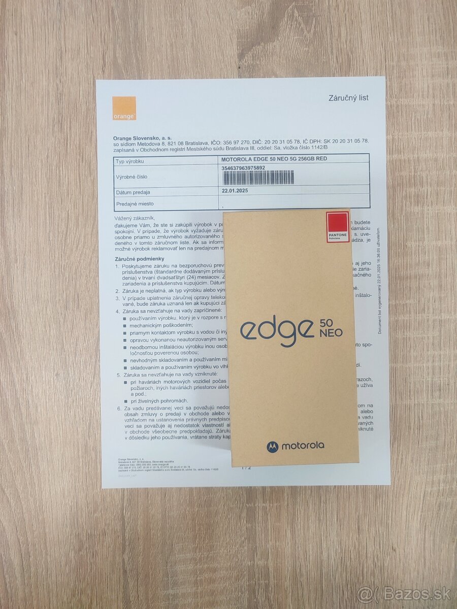 Motorola Edge 50 Neo 8GB/256GB, záruka do 1/2027