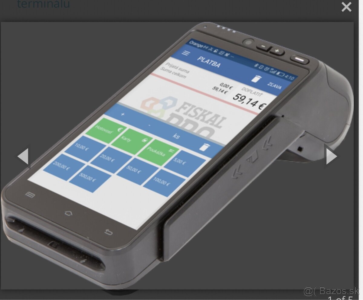 FiskalPRO A8 eKasa pokladnica k platobnému terminálu