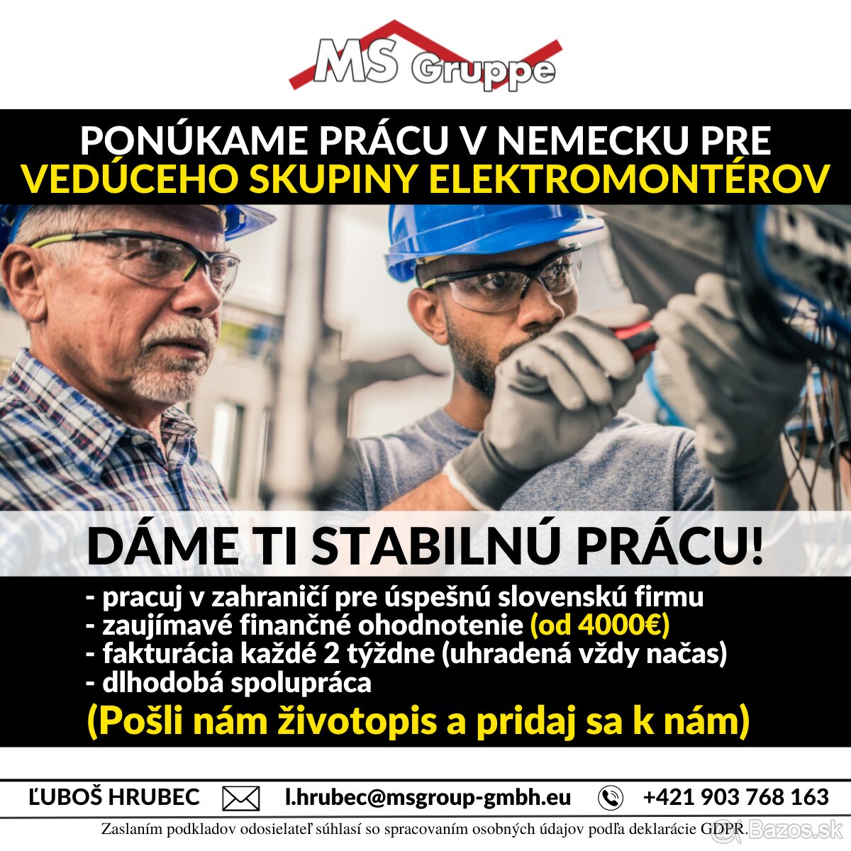 VEDÚCI SKUPINY ELEKTROMONTÉROV