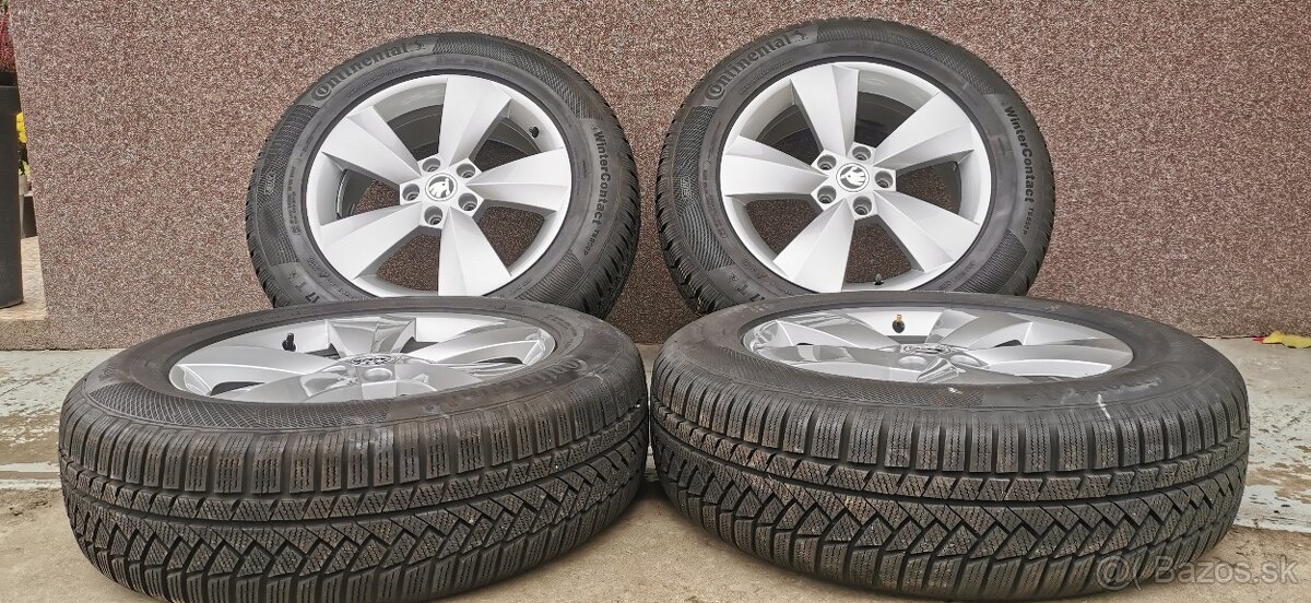 Alu Škoda 5x112 a zimné Continental TS850 215/65 R17