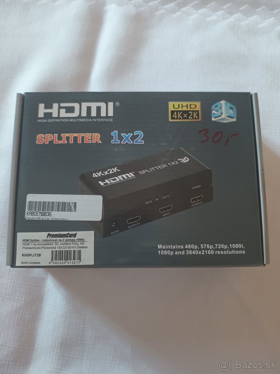 Premiumcord HDMI splitter 1x2