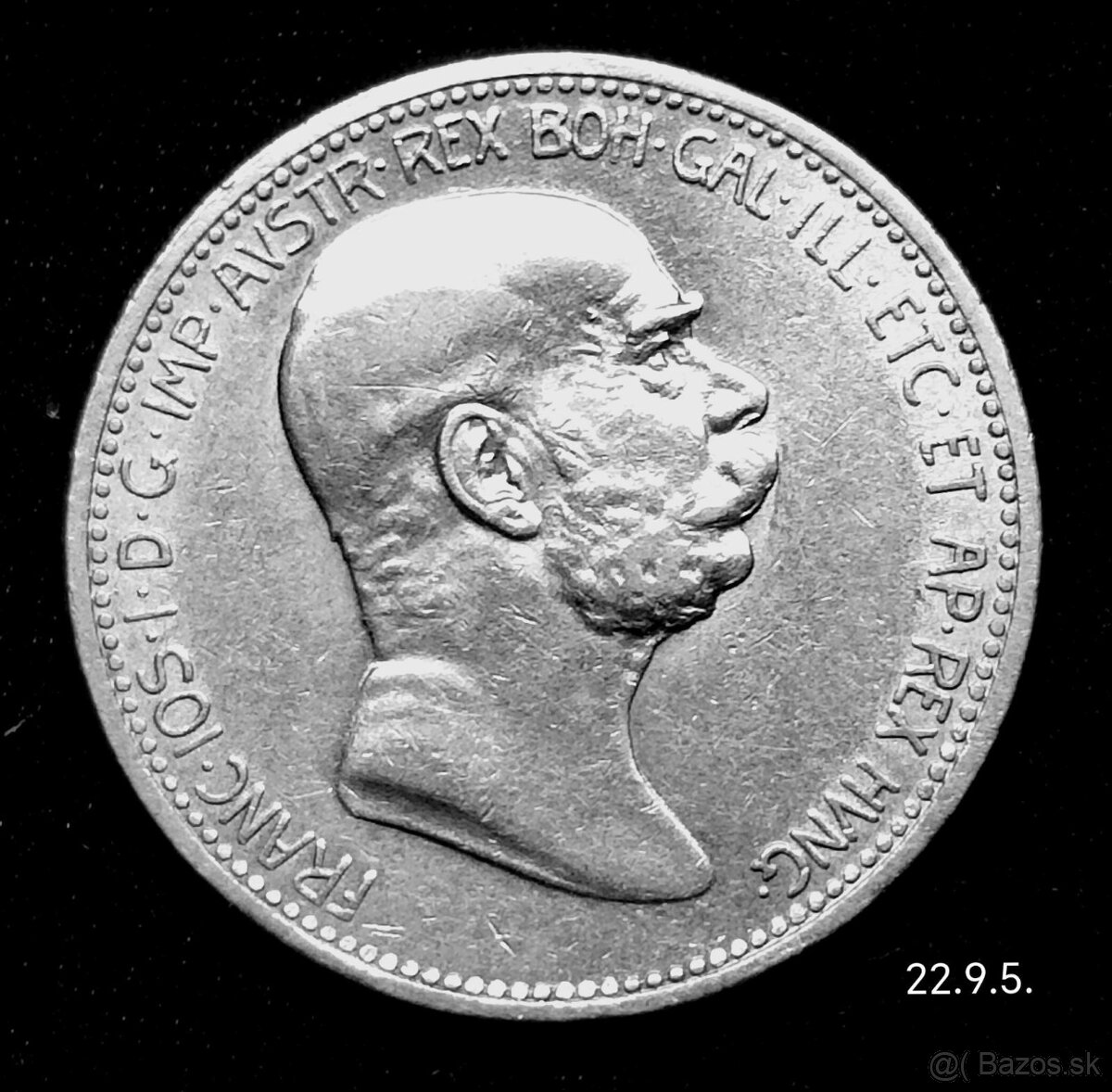 1 koruna 1908 jubileum František Josef I.