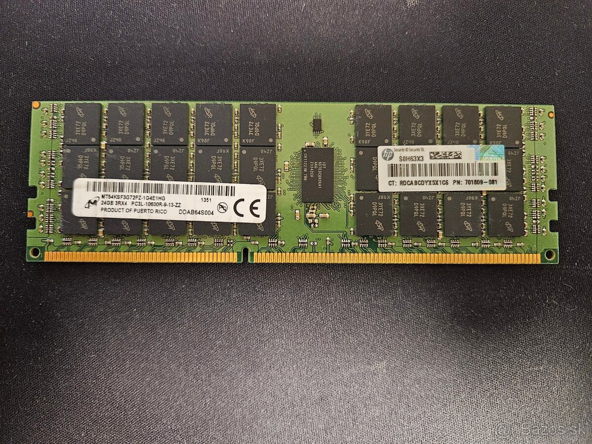 24GB RAM DDR3 ECC 1333MHz (70 ks)