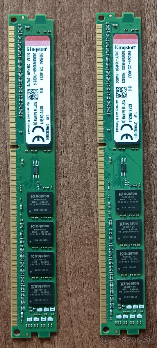 Pamat : 2x4Gb kingston ddr3 1600mhz - 12€