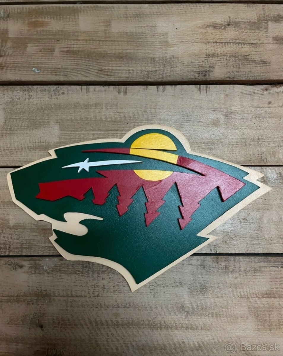 Drevené Logo Minnesota Wild