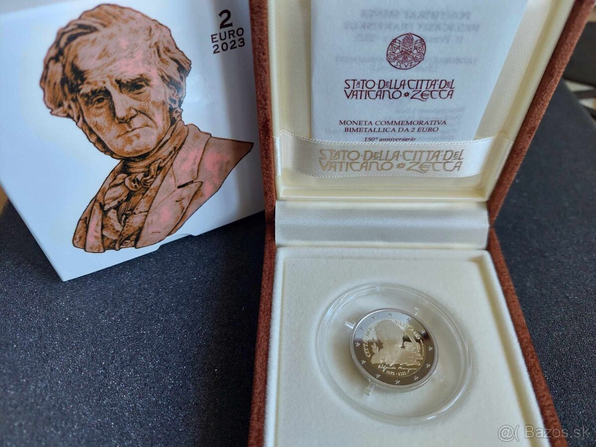 Vatikan 2023 Manzoni PROOF, BU, 2€ Euro, San Marino sada PP