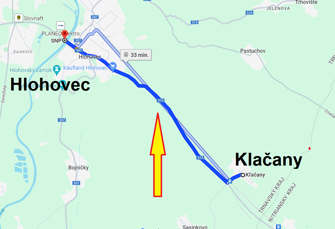 Pozemok Hlohovec-Klačany