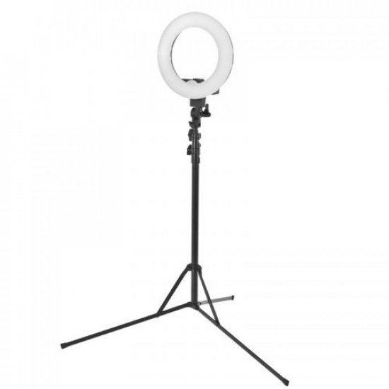 Lampa na líčenie RING LIGHT 12" 35W LED čierna + statív