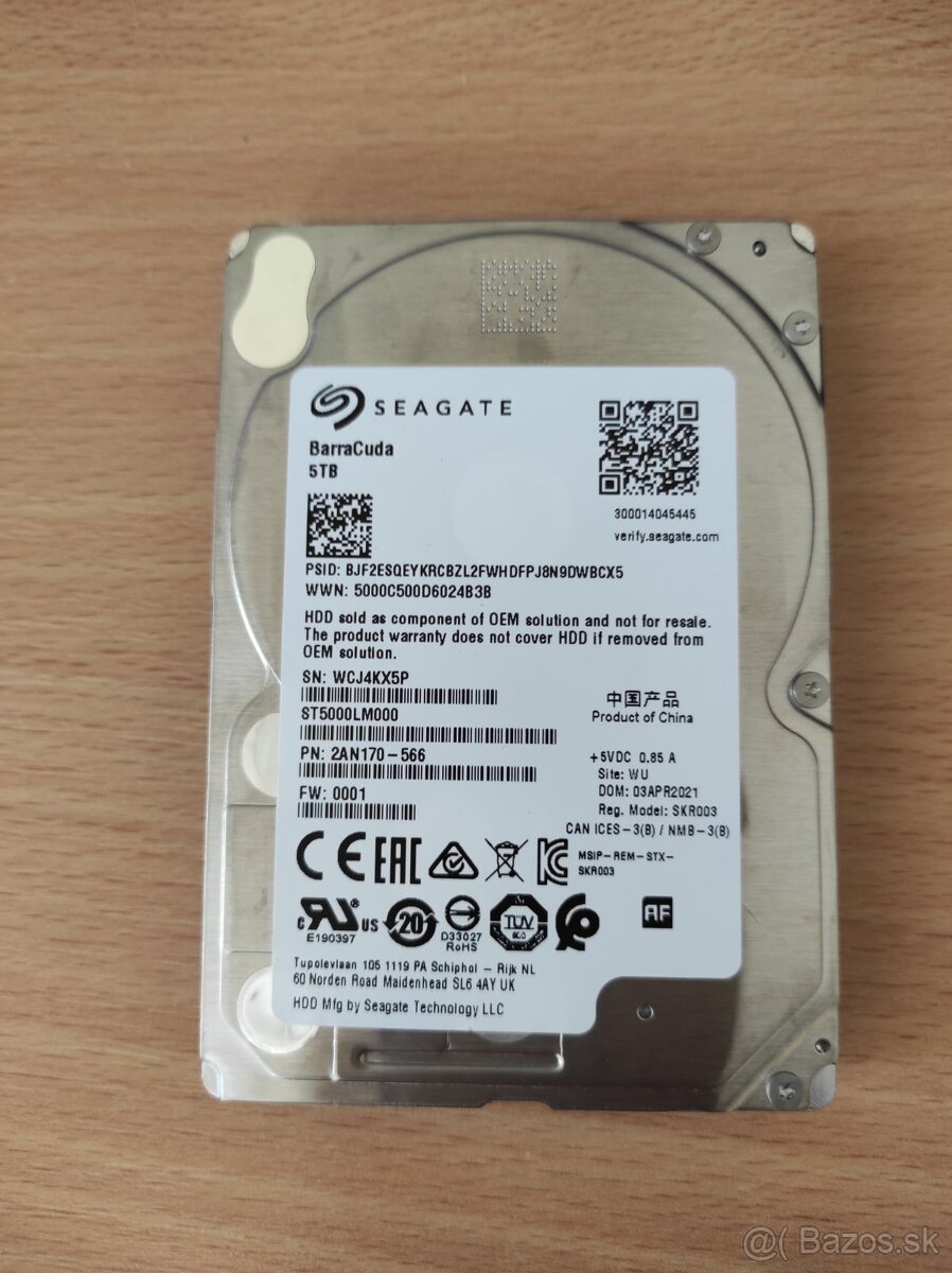 HDD 5TB Seagate BarraCuda 2.5'