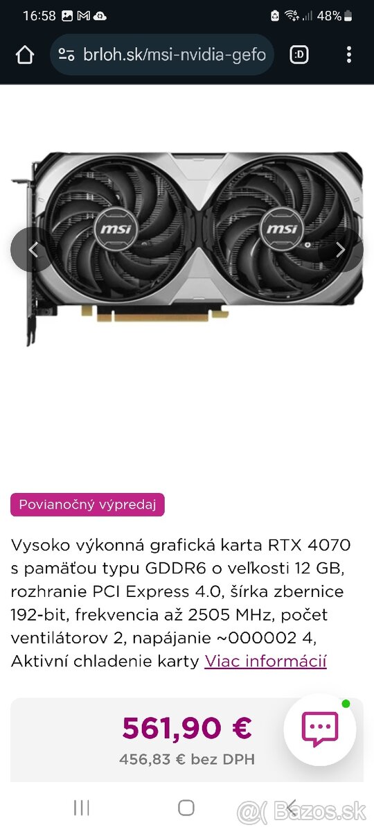 KUPIM : graficka karta - Rtx 4070 alebo lepšiu ...