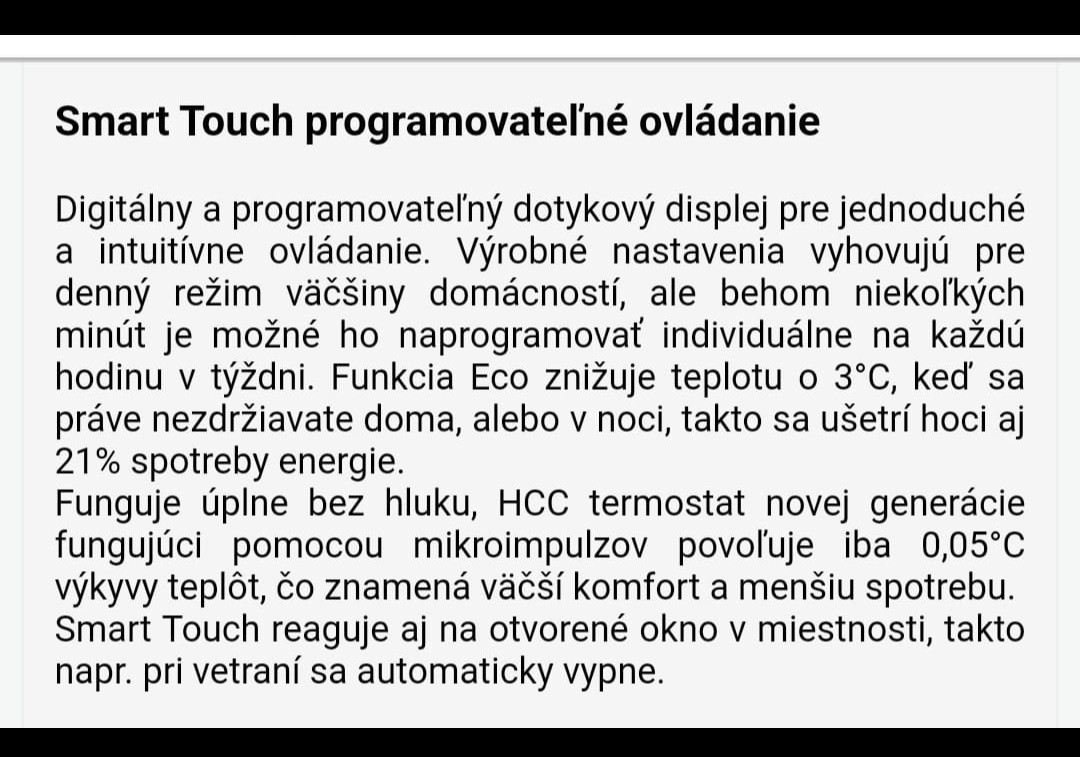 Predám keramický radiátor CLIMASTAR SMART TOUCH