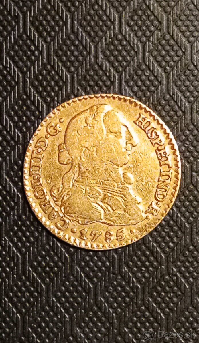 1 escudo SC španielske kolónie Karol III 1785