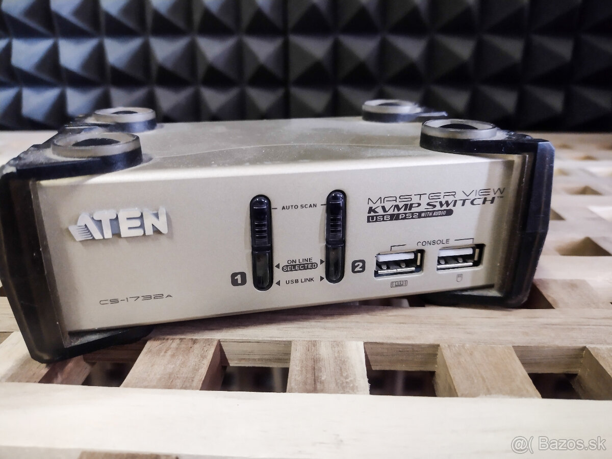 Aten CS-1732A, 2-portový KVM, USB+PS/2, audio