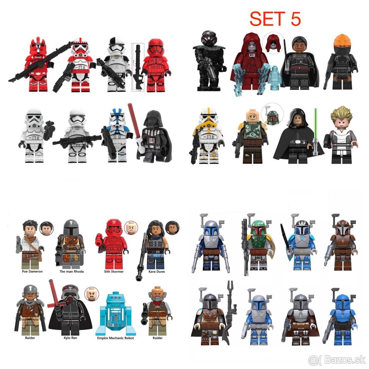 Rôzne figúrky Star Wars 1 (8ks) typ lego - nové