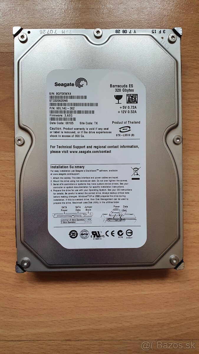 HDD 3,5 Seagate 320GB SATA ST3320620NS - 9QF5XWX4