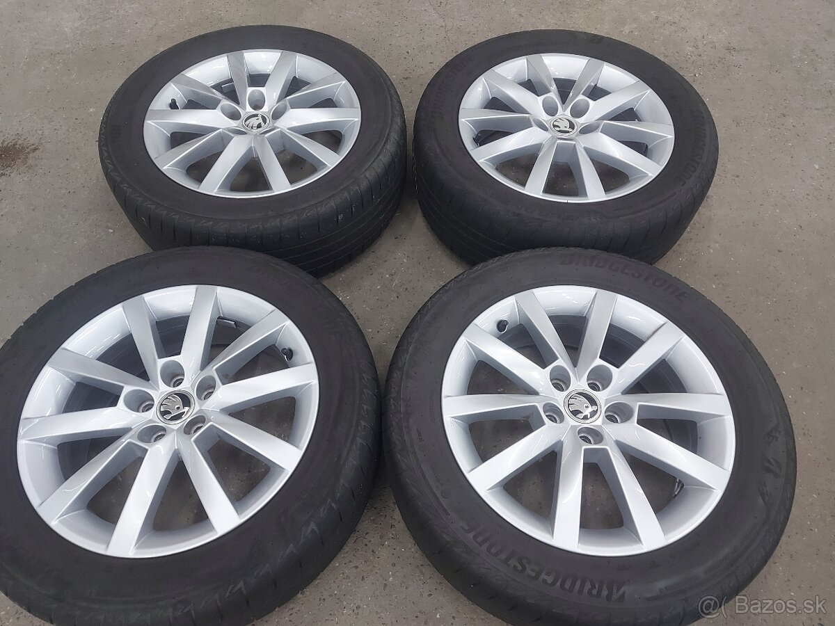 5x112R16elektrony orig.ŠKODA-205/55R16Bridgestone letne pneu