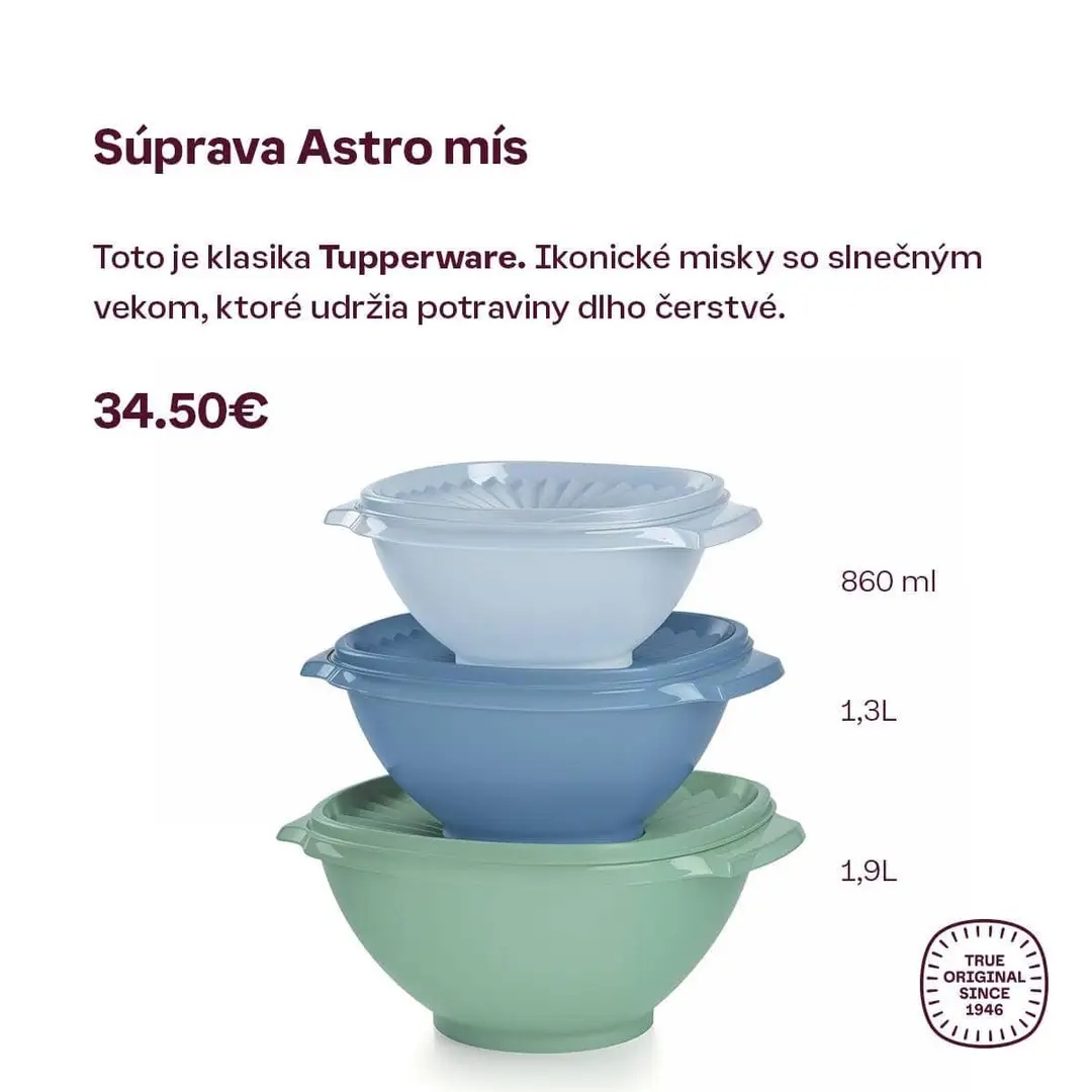 Súprava astro mís tupperware