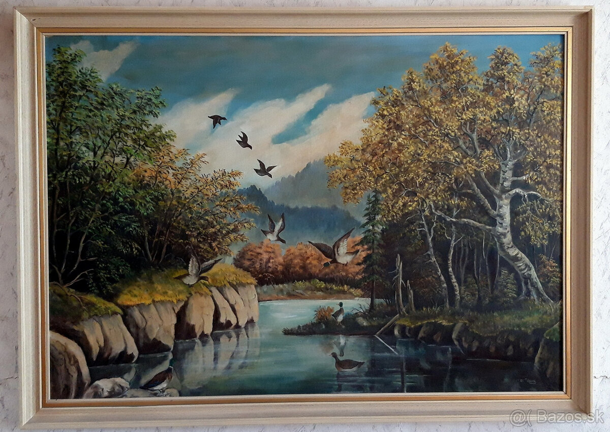 VEĽKÝ OBRAZ NA PLÁTNE 123x90 - TERIFAJ 1980