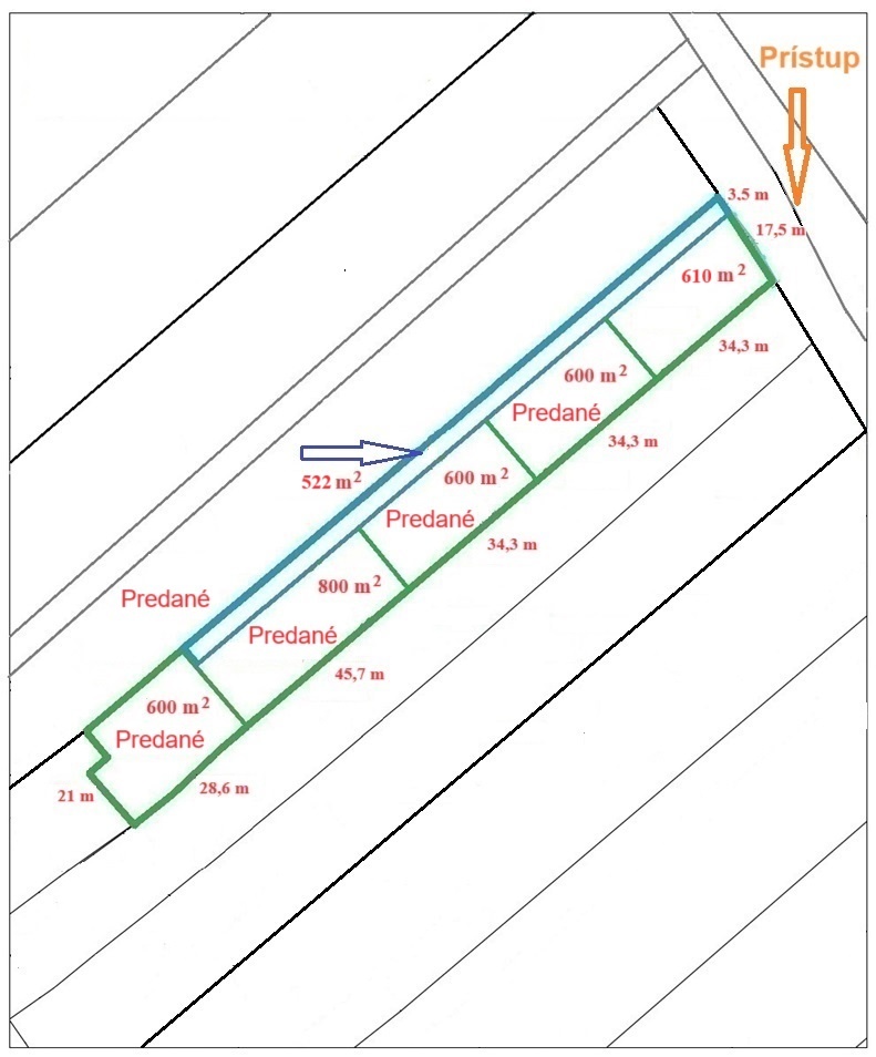 Posledná záhrada v obci Veľký Biel, výmera od 610 m2.