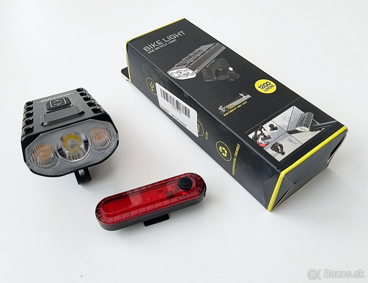 Profi LED SET svetlá na bicykel 1200LM, 17 režimov, 5600 mAh