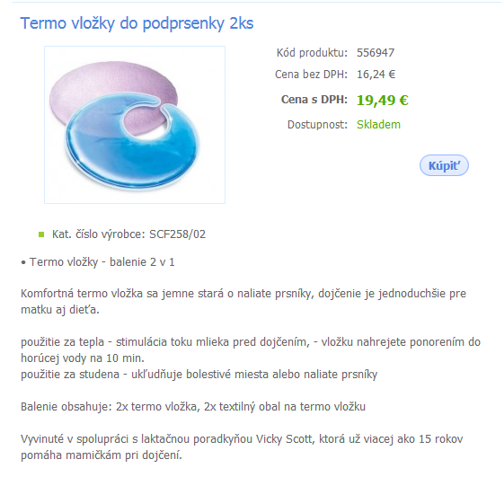 Termo vložky do podprsenky 2ks, zn. Philips Avent