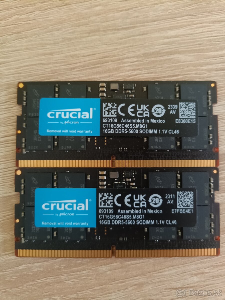 pamäte do notebooku CRUCIAL set 2X DDR5 16GB (32GB)