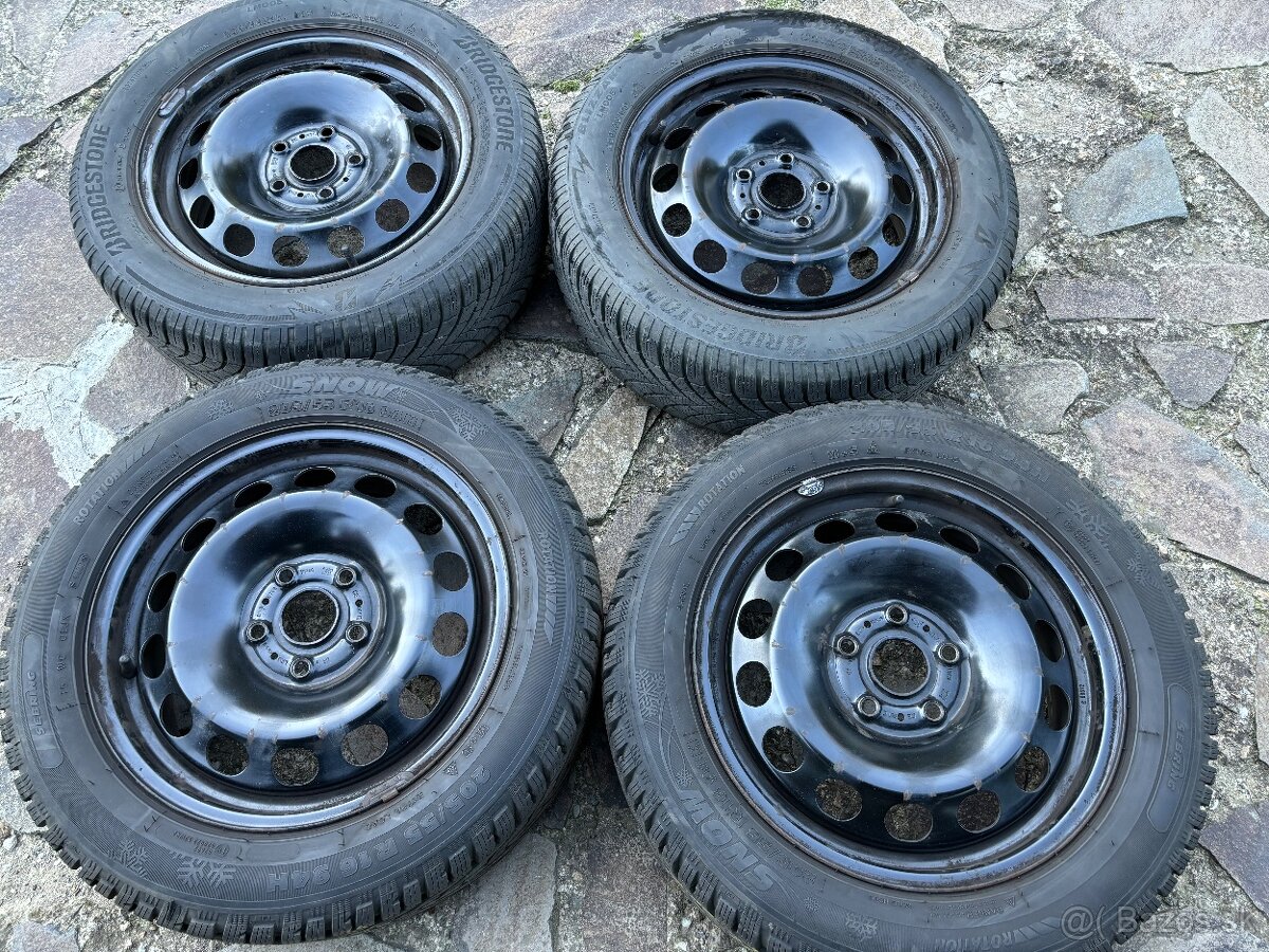 Plechové Disky 5x112 Zimne Pneu 205/55 R16