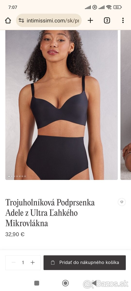 Podprsenka bez kostic Intimissimi 75B