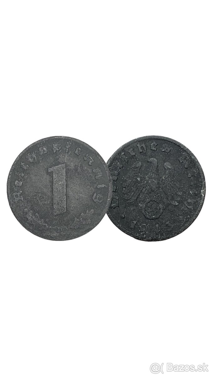 Predám 1 Reichspfennig 1943. D. Deutsches Reich