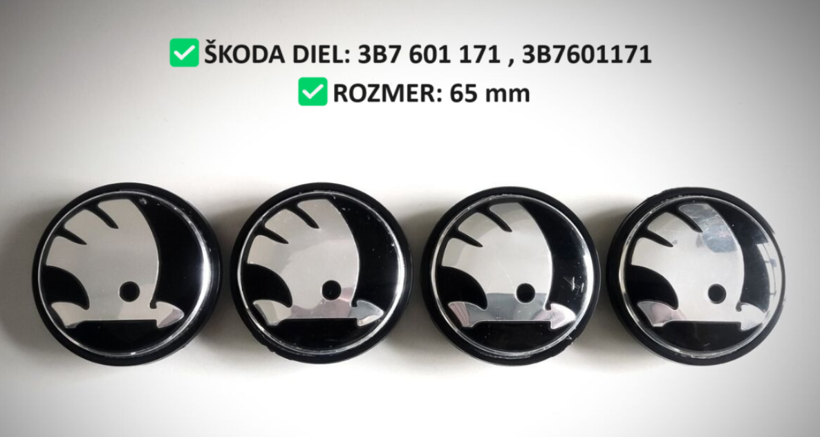 SKODA ® PUKLIČKY / STREDOVE KRYTKY DO KOLIES 65 MM