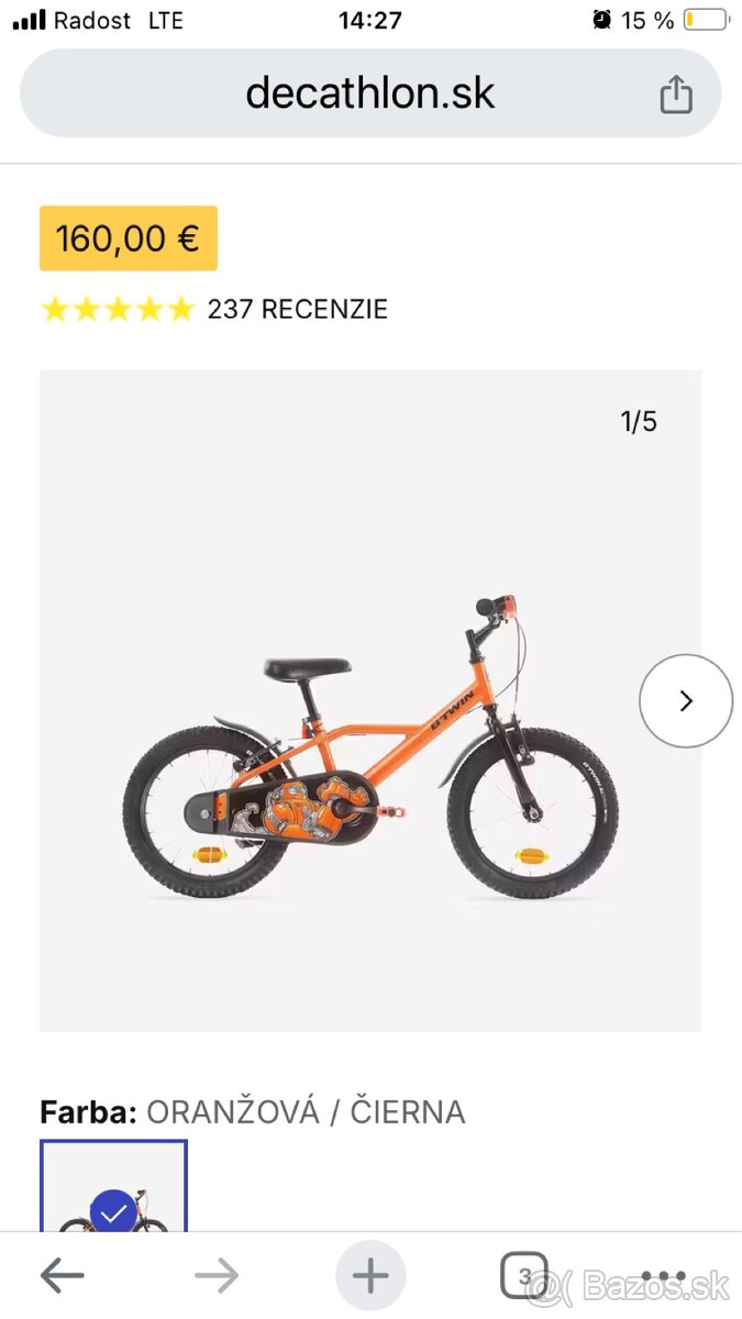 Detský bicykel chlapčenský