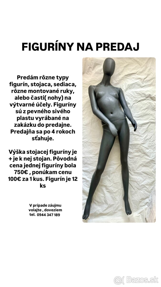 Figurína, Figuríny, Zariadenie obchodu – predajne,butik,šaty