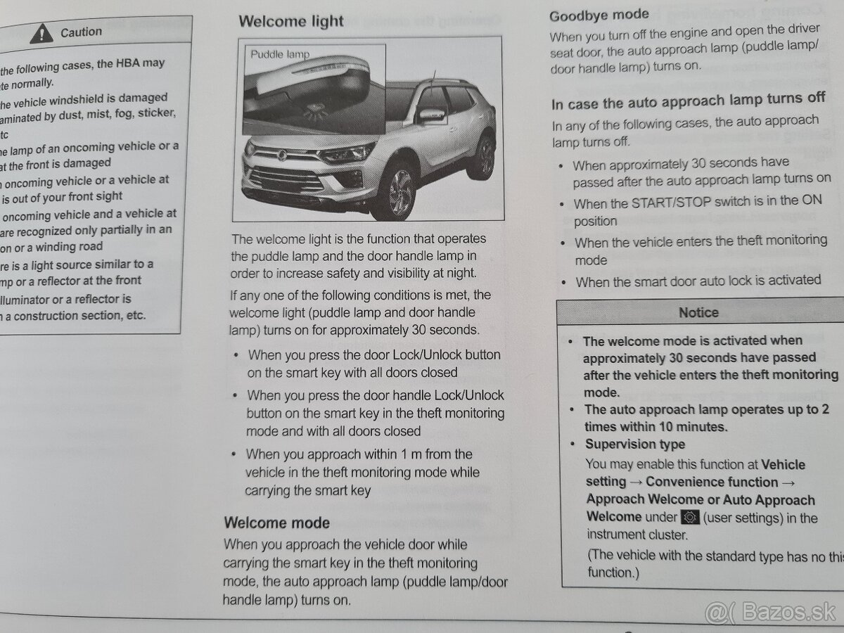 Návod k obsluhe Ssangyong Korando