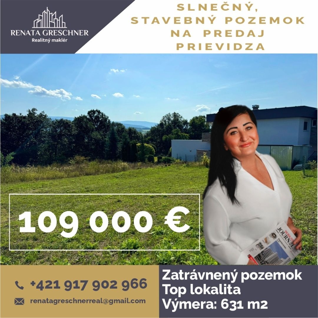 SLNEČNÝ POZEMOK NA VÝSTAVBU BYTOVÉHO/ ROD. DOMU, PRIEVIDZA