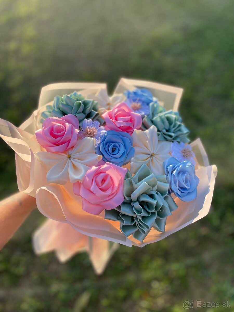 Satenove kvety - PASTEL BOUQUET