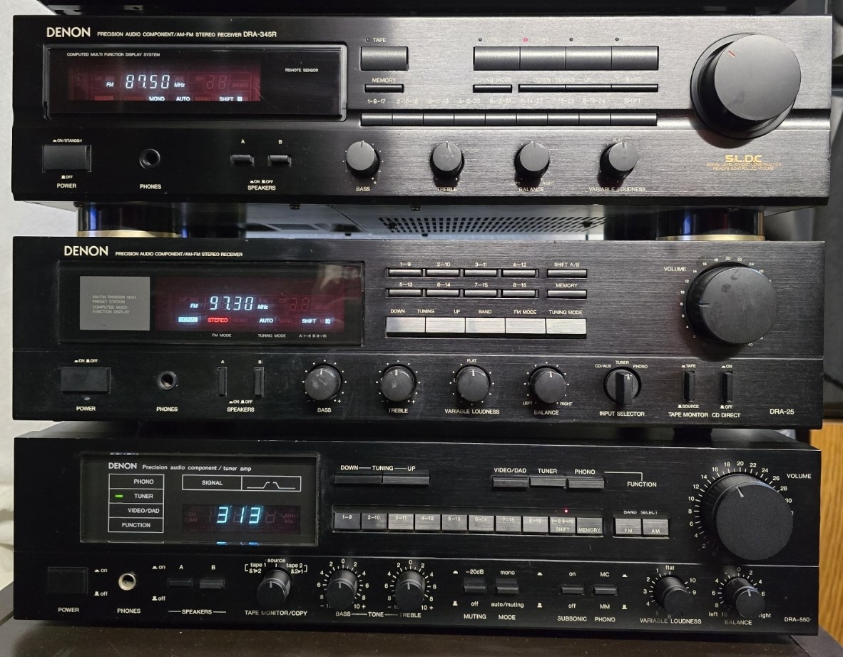 DENON stereo receivery DRA-345R, DRA-25, DRA-550