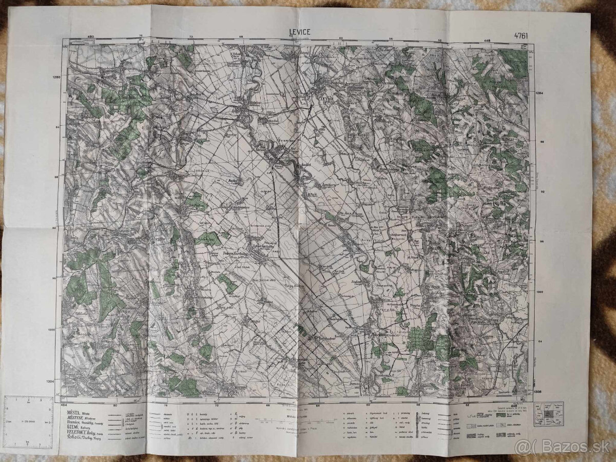 Mapa Levice, Želiezovce, Vozokany, Tekovské Šarluhy, 1932