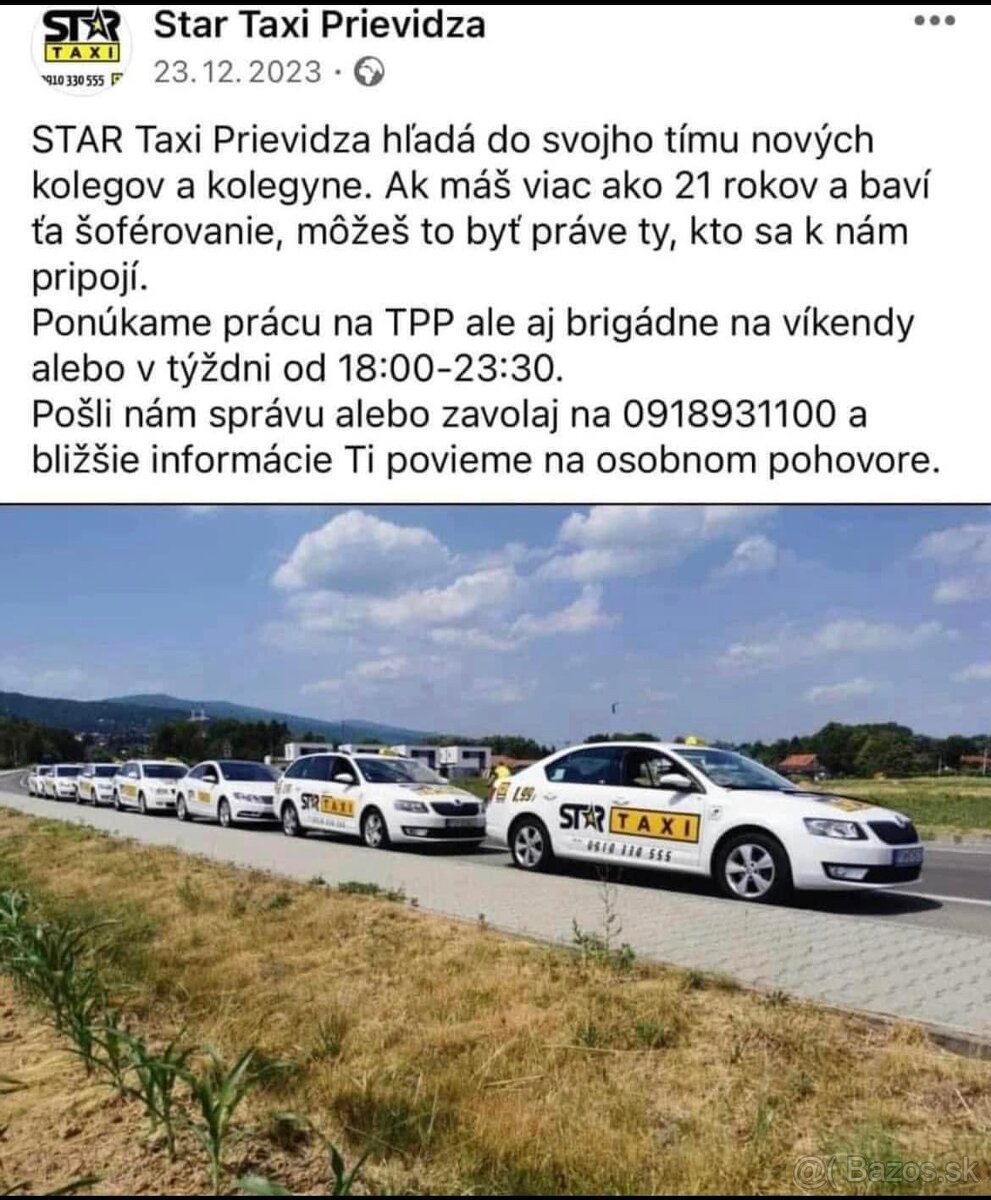 Šofér/ka taxislužby