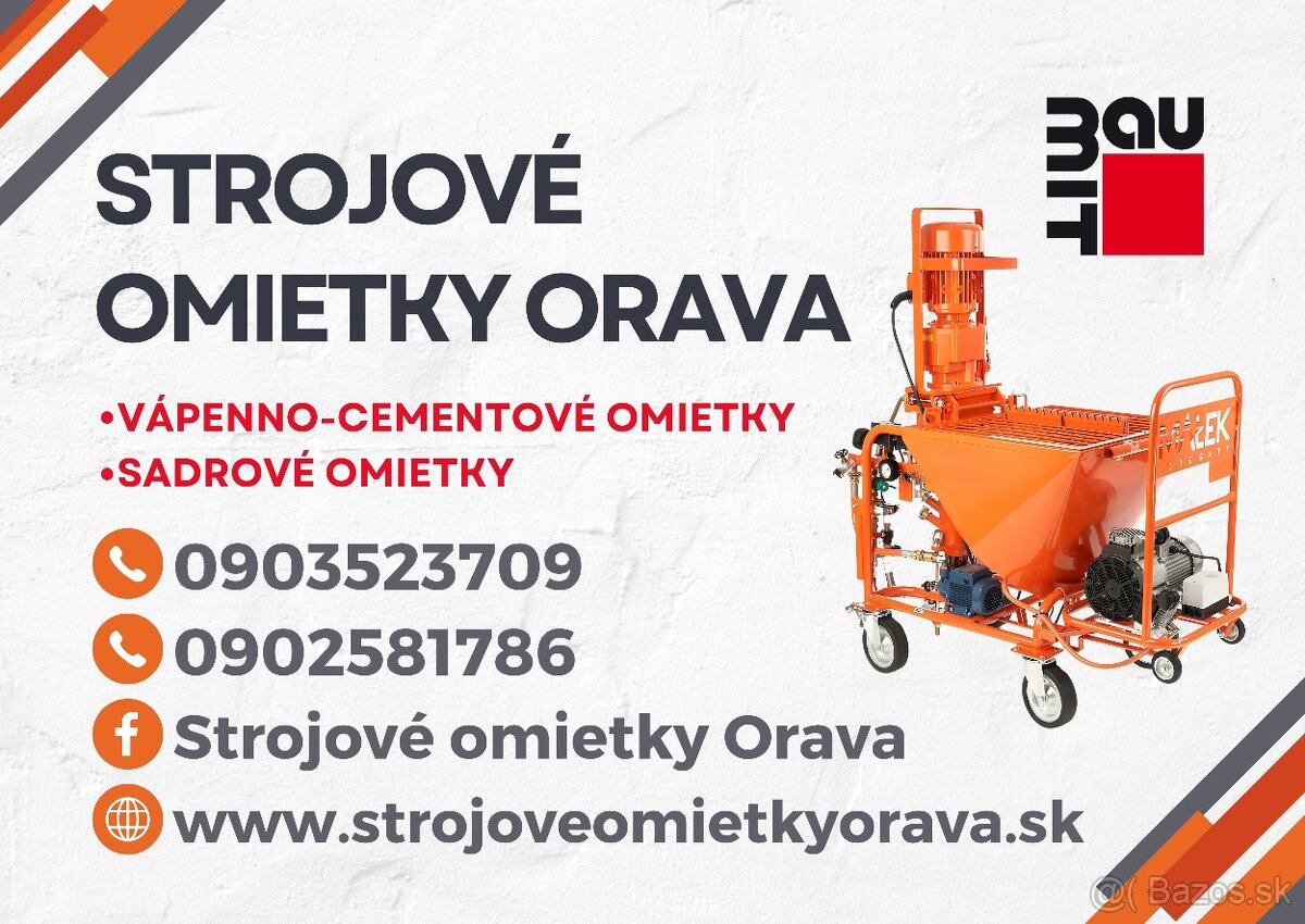 Strojové omietky Orava