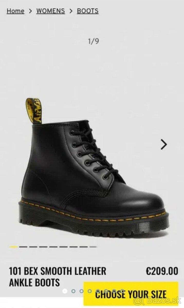 Dr Martens 101 Bex smooth leather ankle boots 37