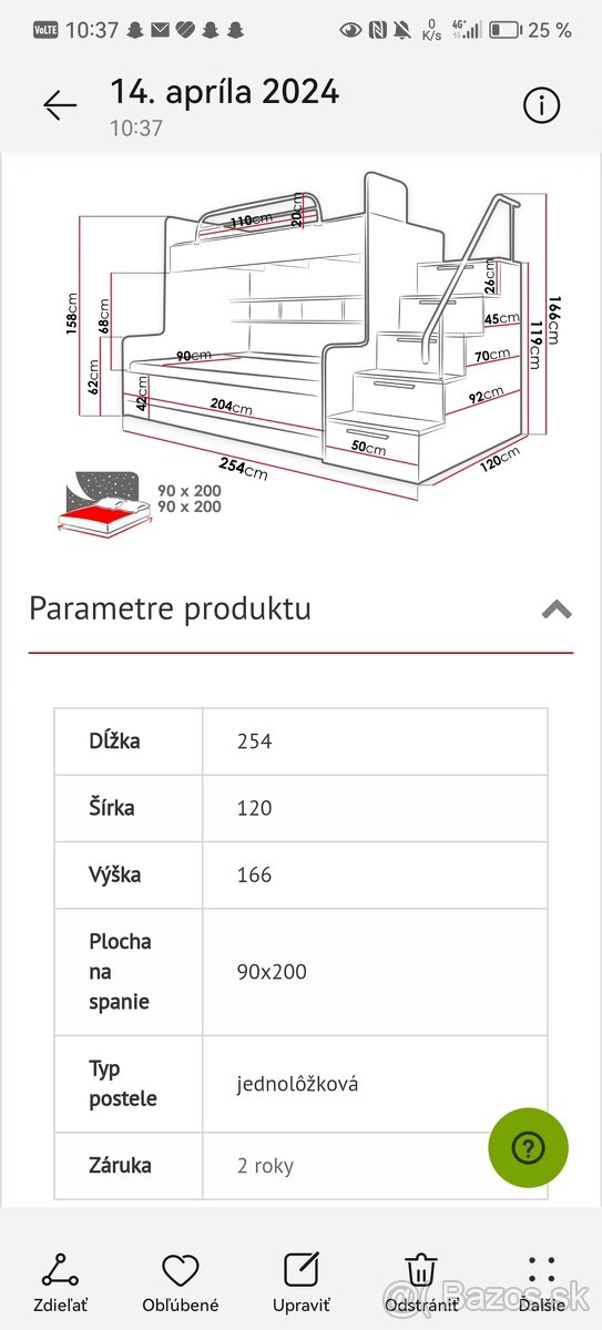 Poschodová posteľ Paradise