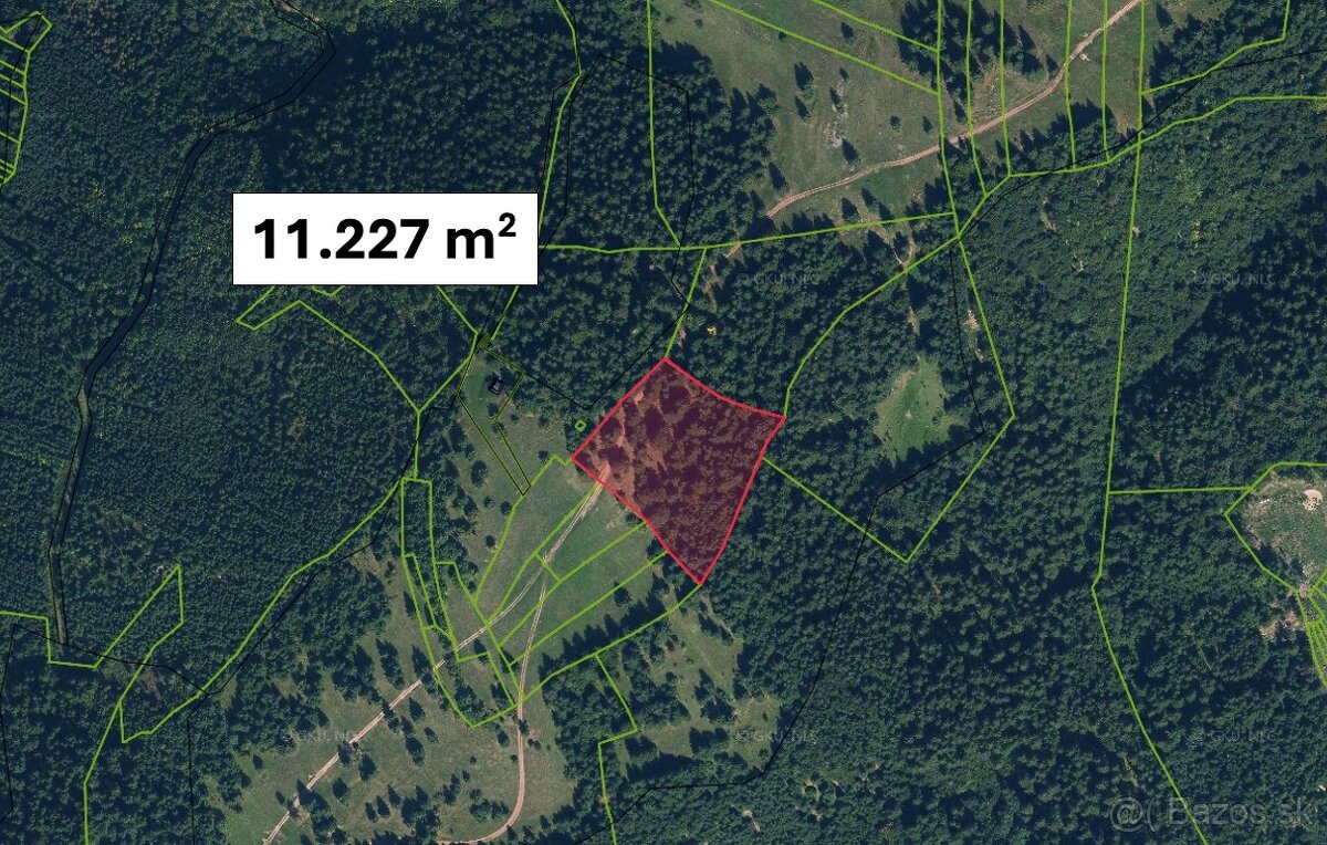 Valaská - 11.227 m2 pozemok pri lese na MOBILNÝ DOM / CHATKU