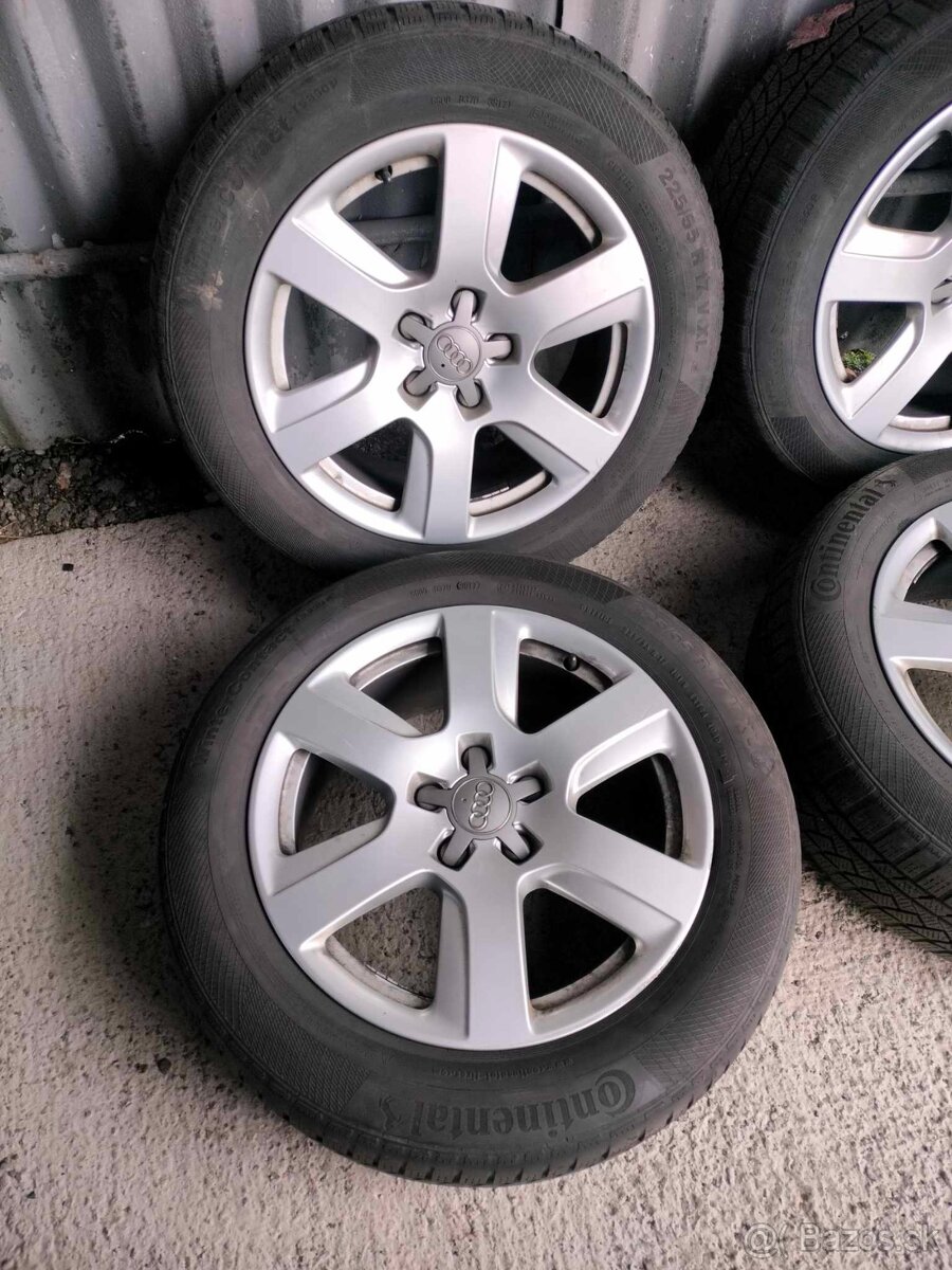 Zimná 4ks alu disky orig. Audi 5x112 R17 225/55 R17 5mm