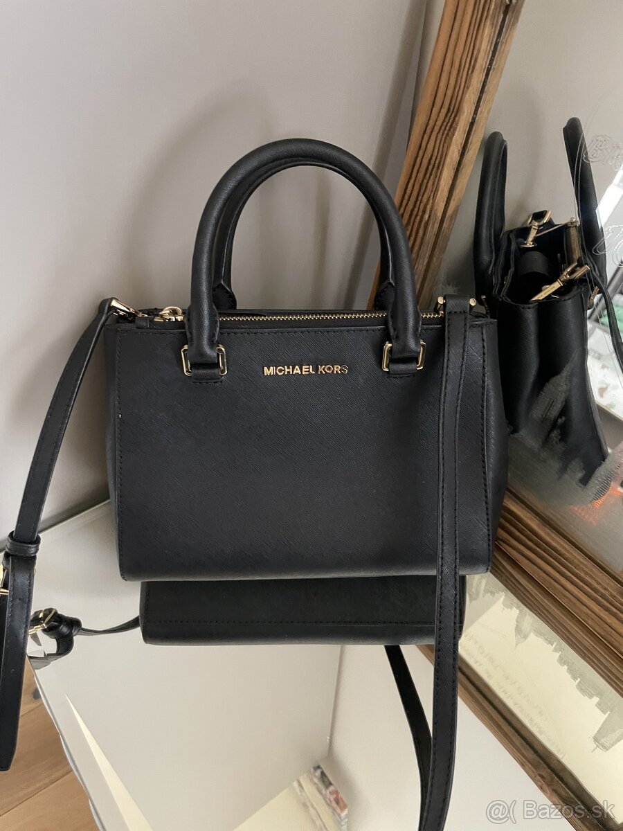 Michal Kors original, kabelka Messenger čierna crossbody