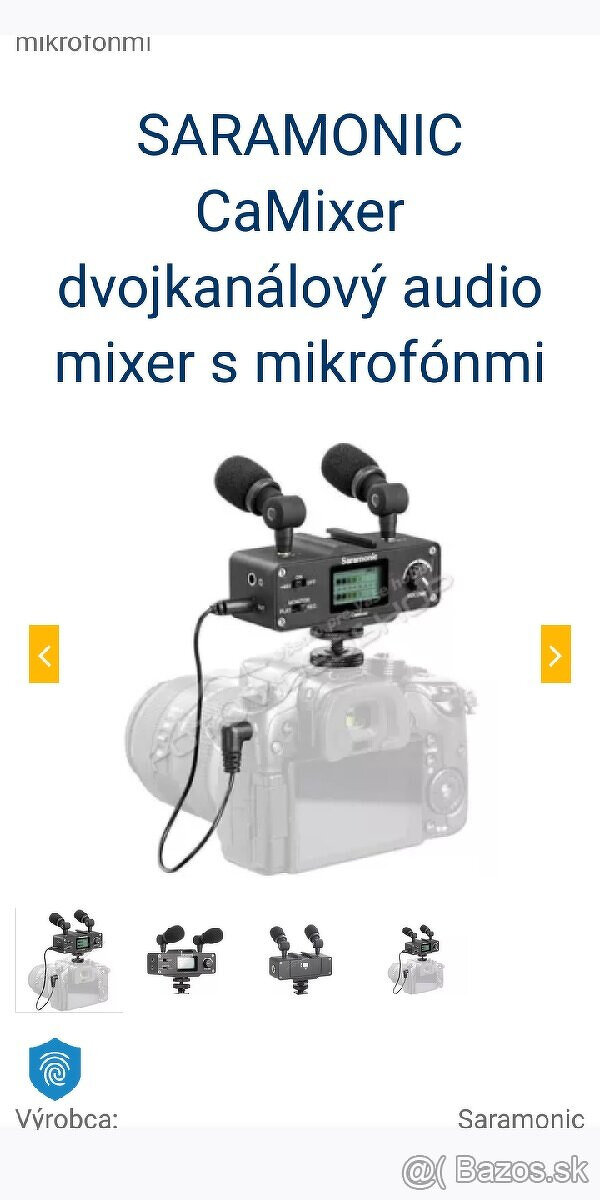 SARAMONIC CaMixer dvojkanálový audio mixer s mikrofónmi