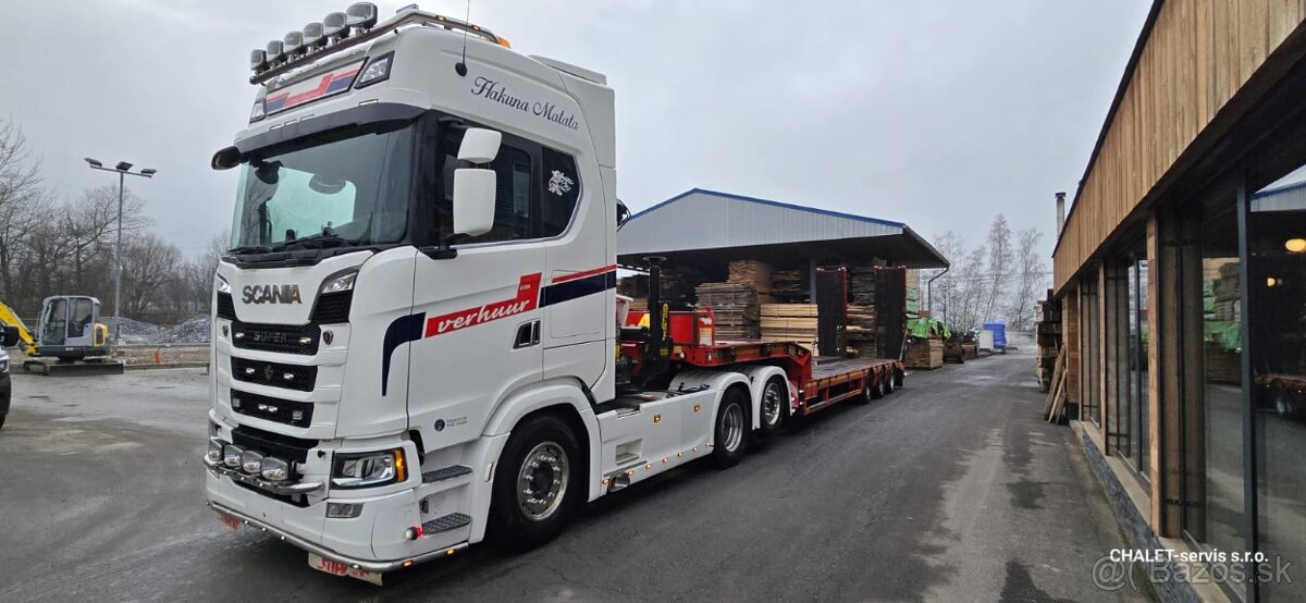 Scania S520 s HR Palfinger + podvalník Faymonville, SET