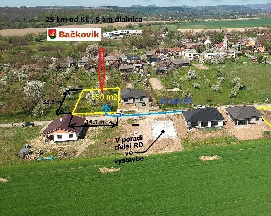 Na predaj stavebný pozemok 650m2 v obci Bačkovík |  Košice -