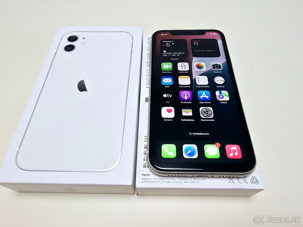 Apple iPhone 11 64GB White,Baterka 100%